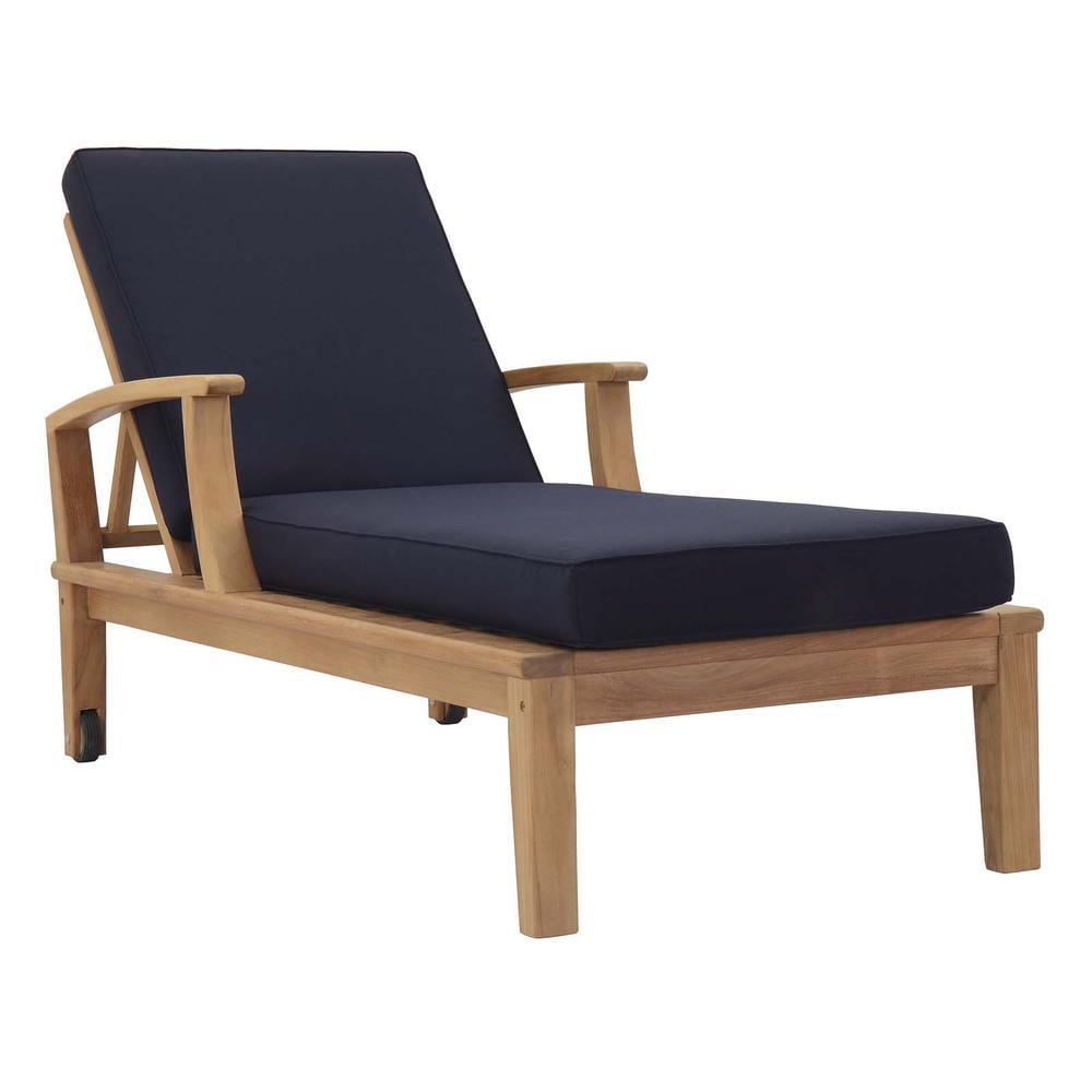 Modway Marina Outdoor Patio Teak Single Chaise