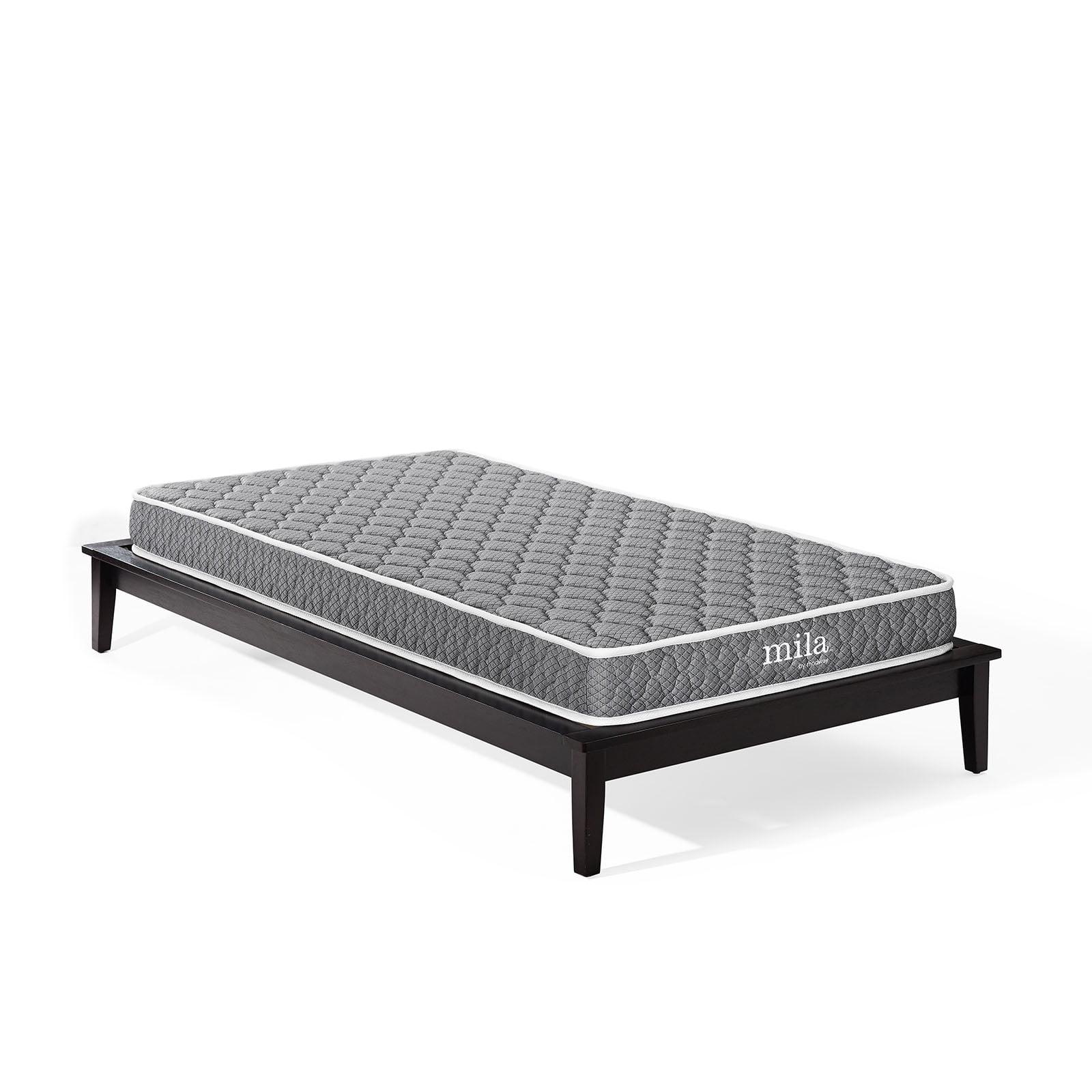 Modway Mila 6" Modern Style Memory Foam Twin Mattress in Gray