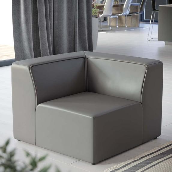 Mingle Vegan Leather Corner Chair Gray - Modway