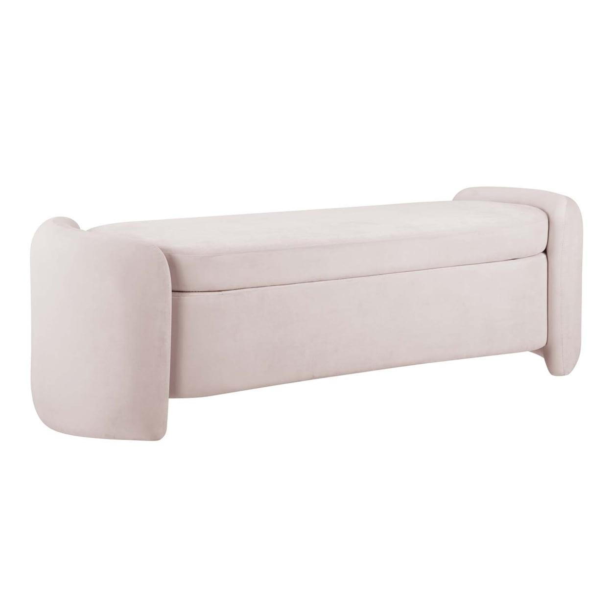 Modway Nebula Modern Style Upholstered Performance Velvet Bench in Pink