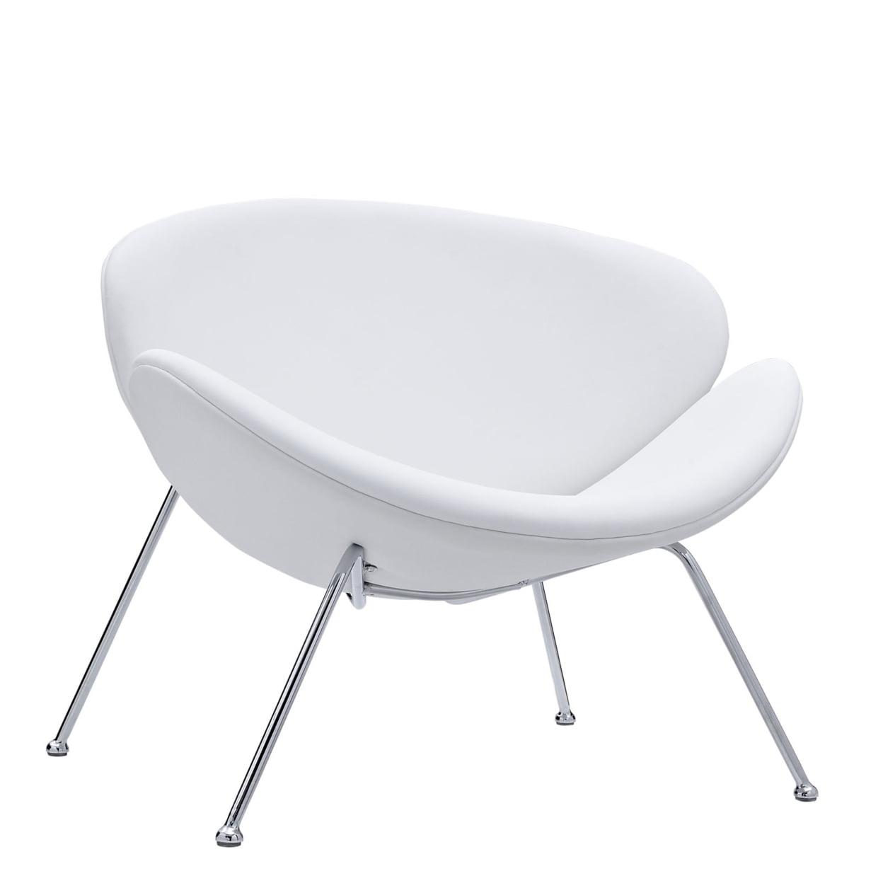 Modway Nutshell Upholstered Vinyl Lounge Chair in White