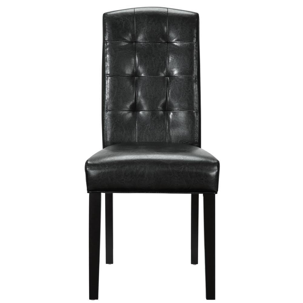 Modway Perdure Dining Side Chair Black: Vinyl Upholstered Parsons Style, Wood Frame, 285 lb Capacity