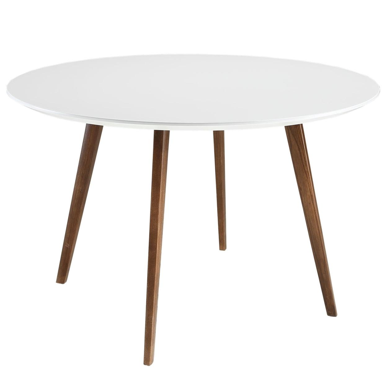 Canvas 47" White Round Ash Wood Dining Table