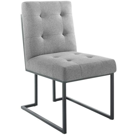 Modway Privy Black Stainless Steel Upholstered Fabric Dining Chair by Modway