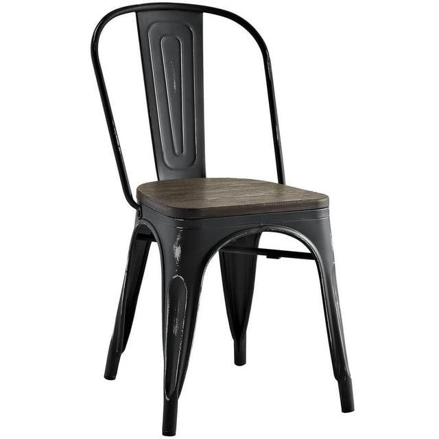 Modway Promenade Bamboo Side Chair in Black
