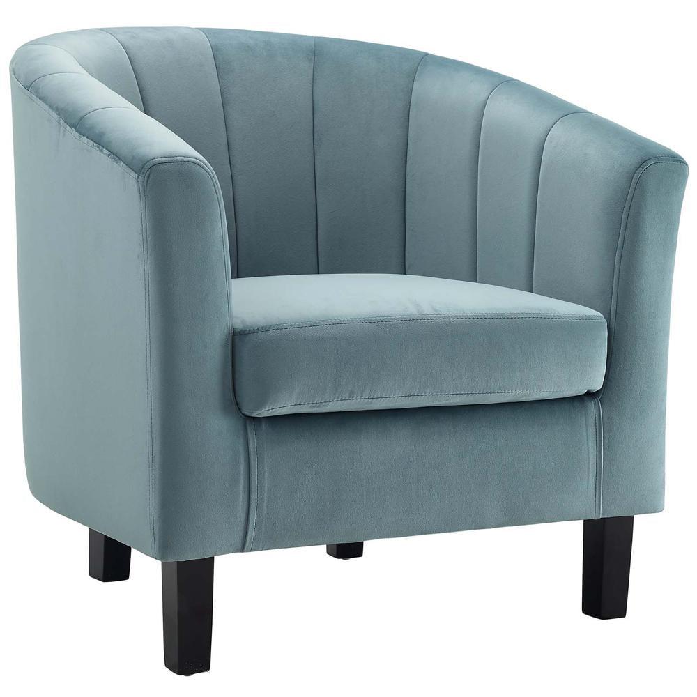 Modway Prospect Channel Tufted Performance Velvet Armchair - Light Blue