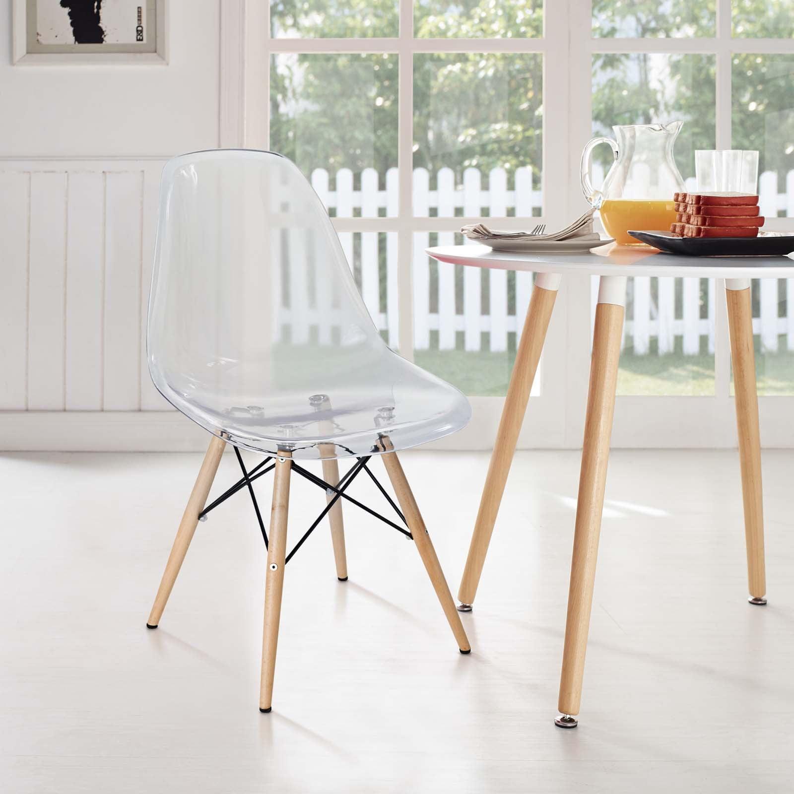 Elysian Clear 21" Contemporary Wood Side Chair