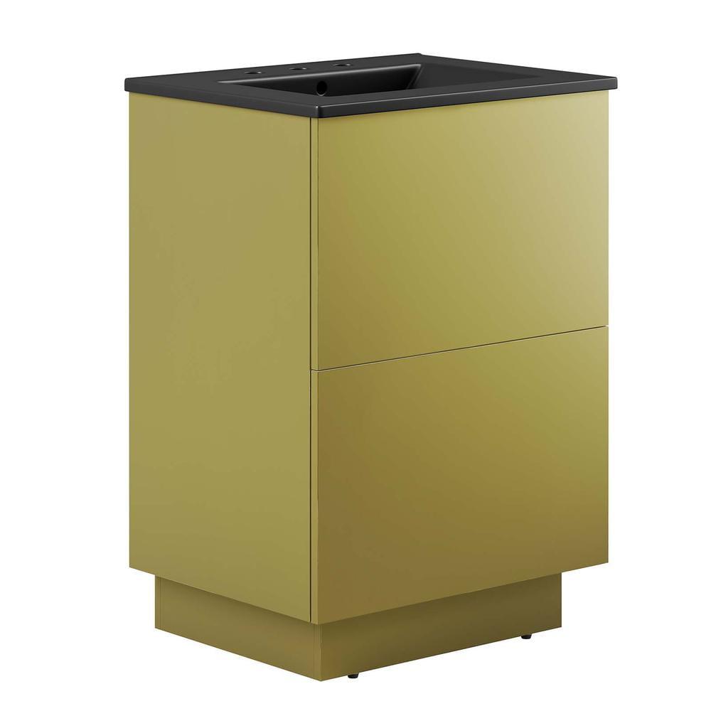 Quantum 24" Black and Gold Freestanding Bathroom Vanity