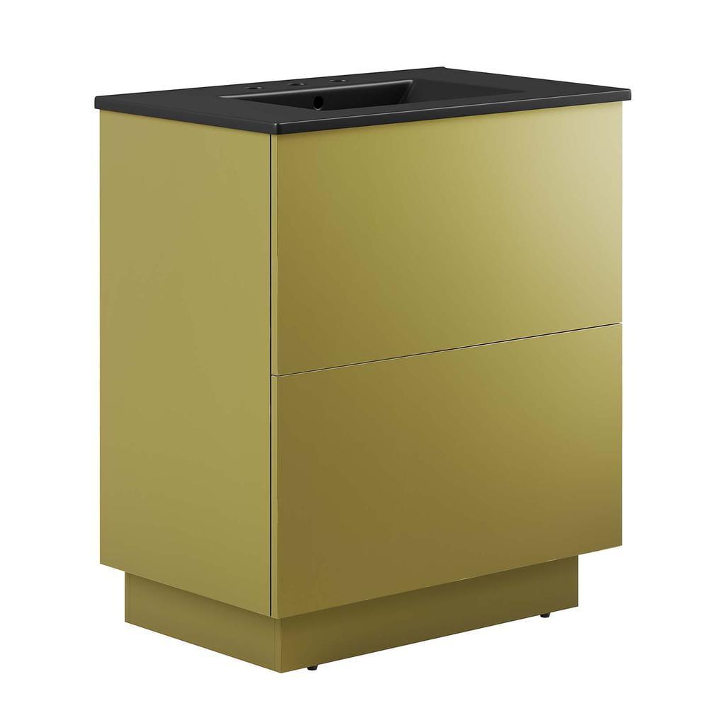 Quantum 30'' Black and Gold Freestanding Bathroom Vanity