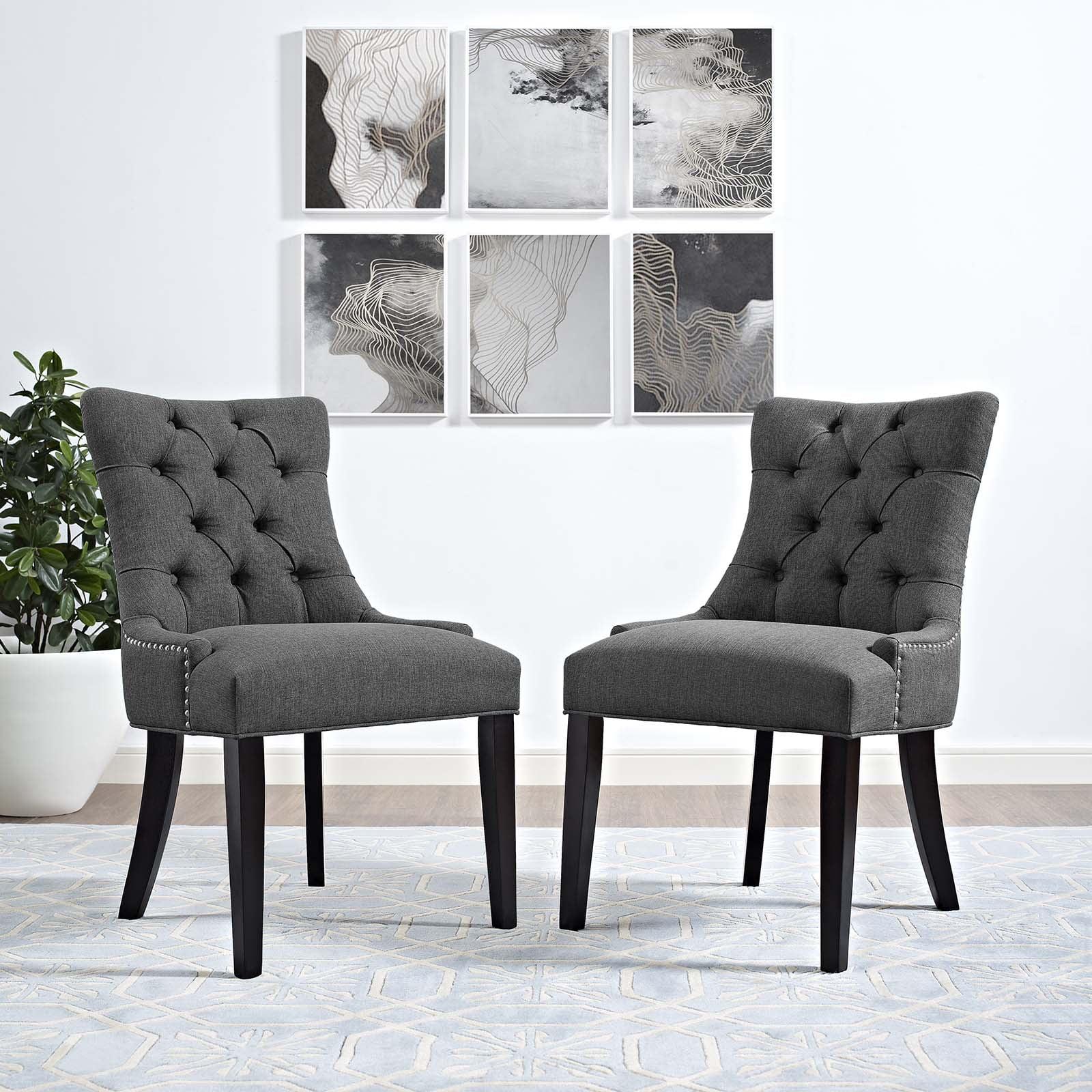 Modway Regent Dining Side Chair Fabric Set of 2 - Gray