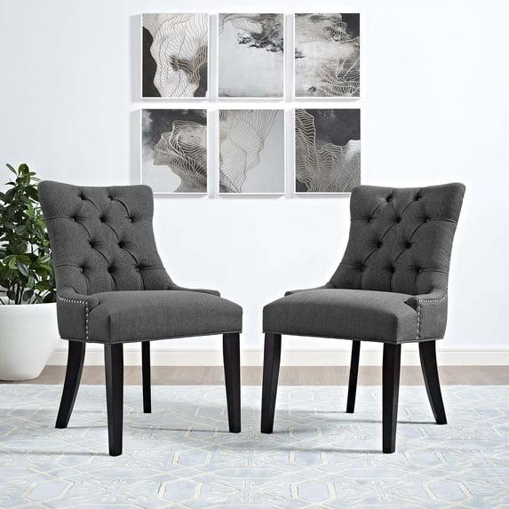 Modway Regent Dining Side Chair Fabric Set of 2 - Gray