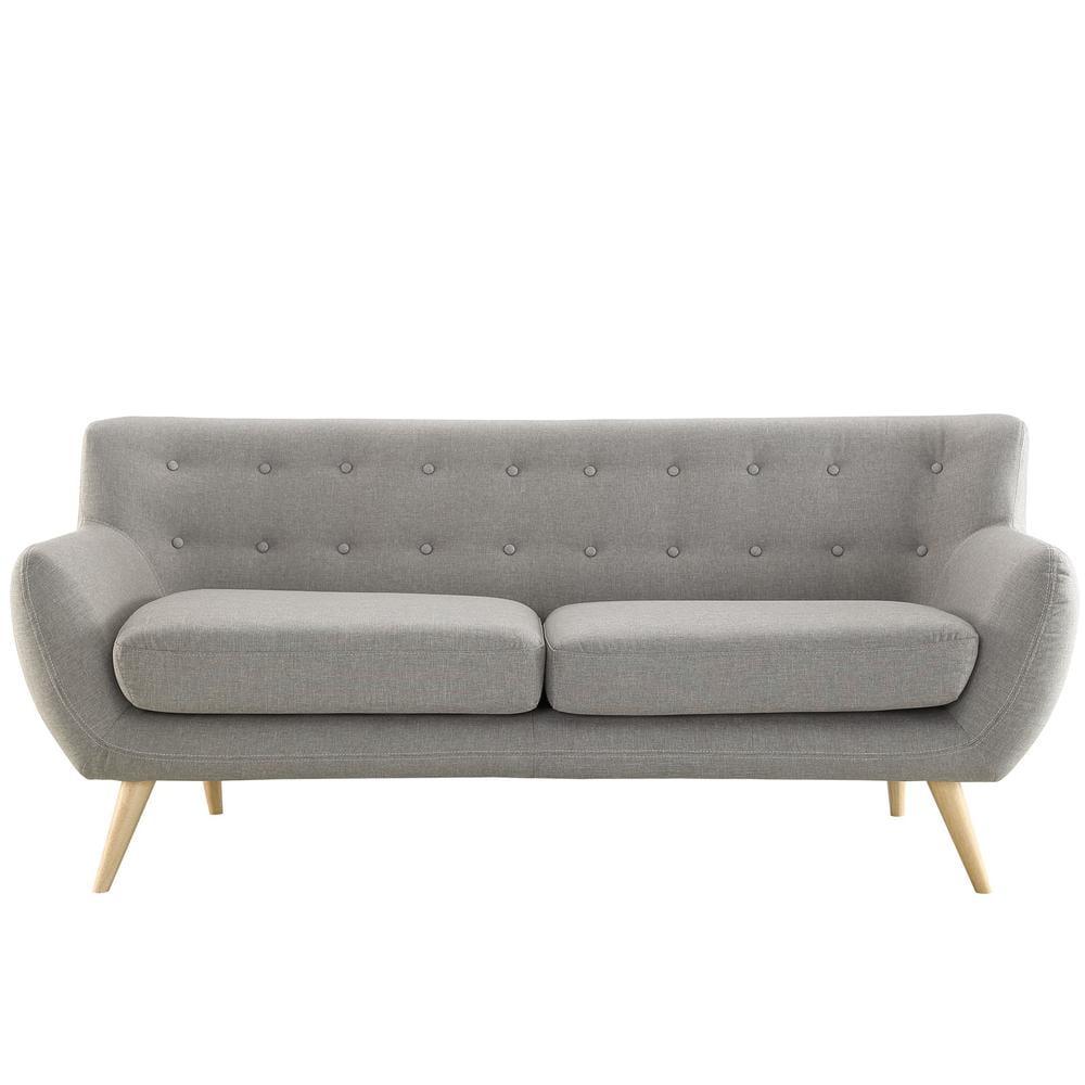 Modway Remark Modern Upholstered Fabric Tufted Sofa in Light Gray