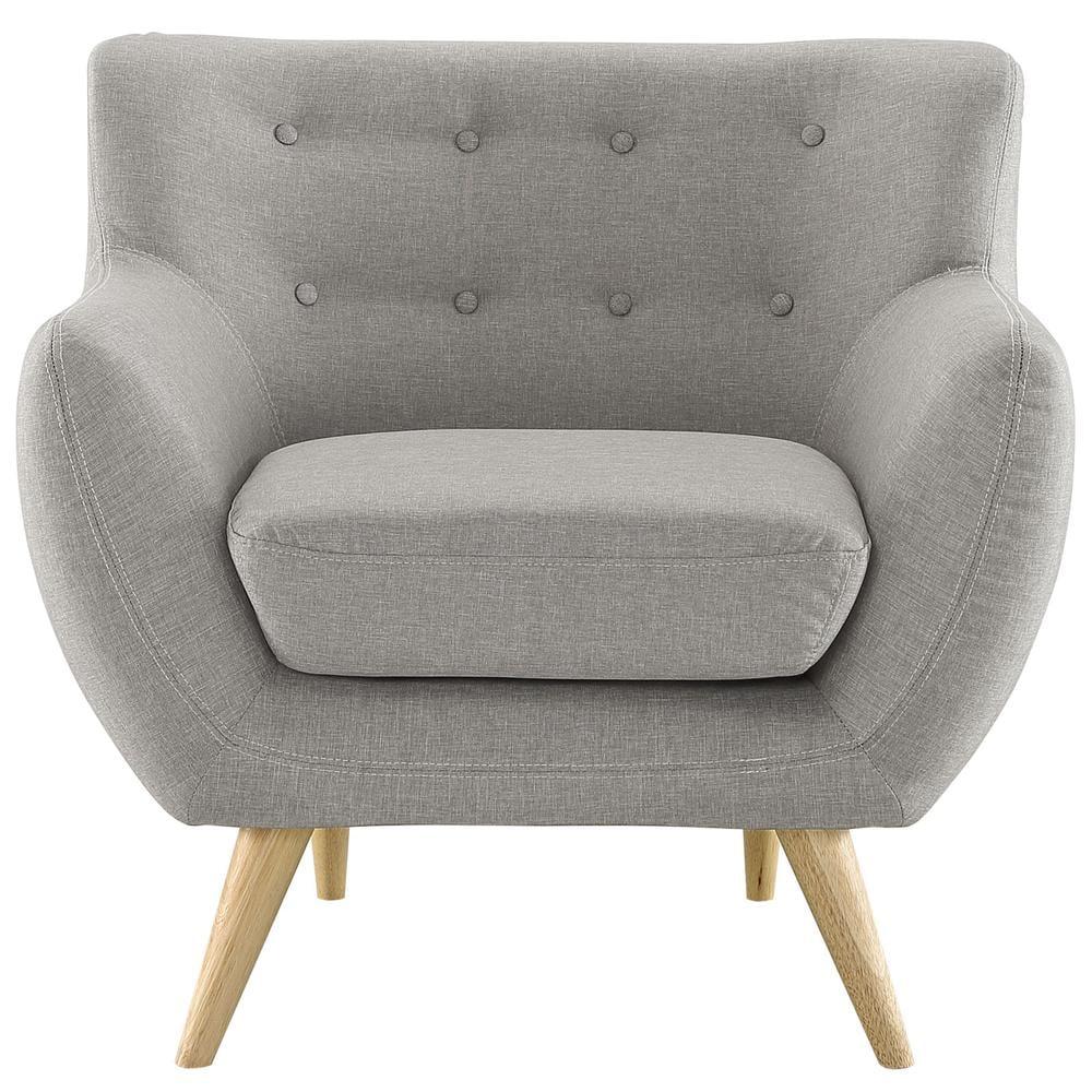 Modway Remark Modern Upholstered Fabric Armchair in Light Gray