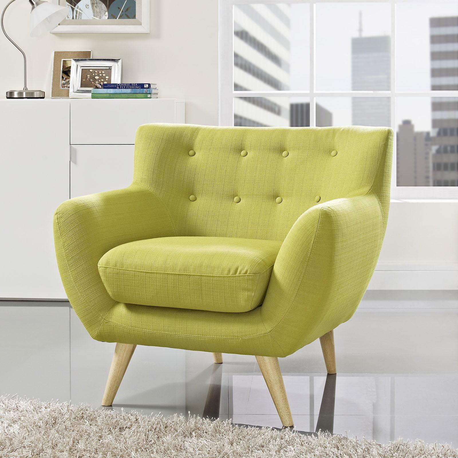 Modway Remark Upholstered Fabric Armchair in Wheatgrass