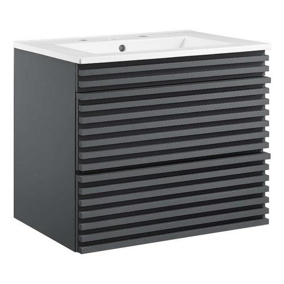 Trio Supply House Modway Render 24" Wall-Mount Bathroom Vanity