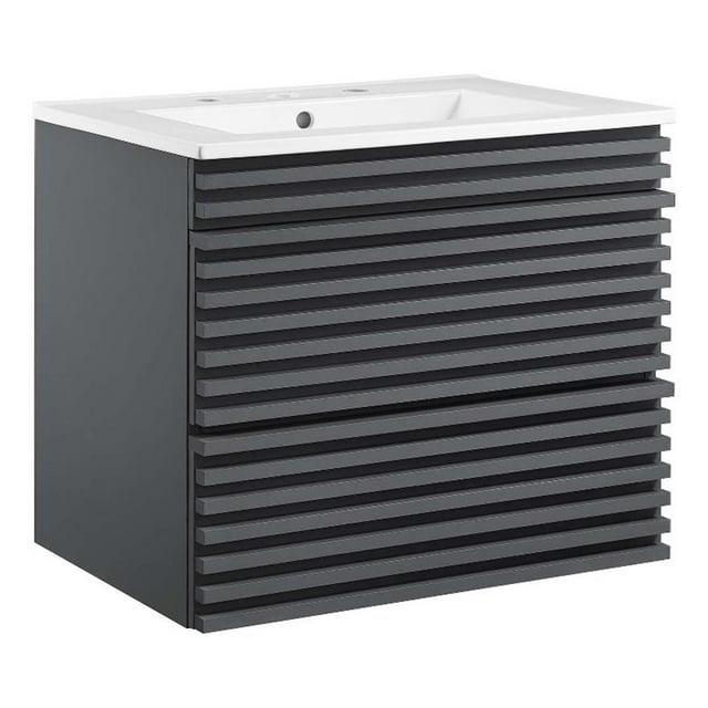 Trio Supply House Modway Render 24" Wall-Mount Bathroom Vanity