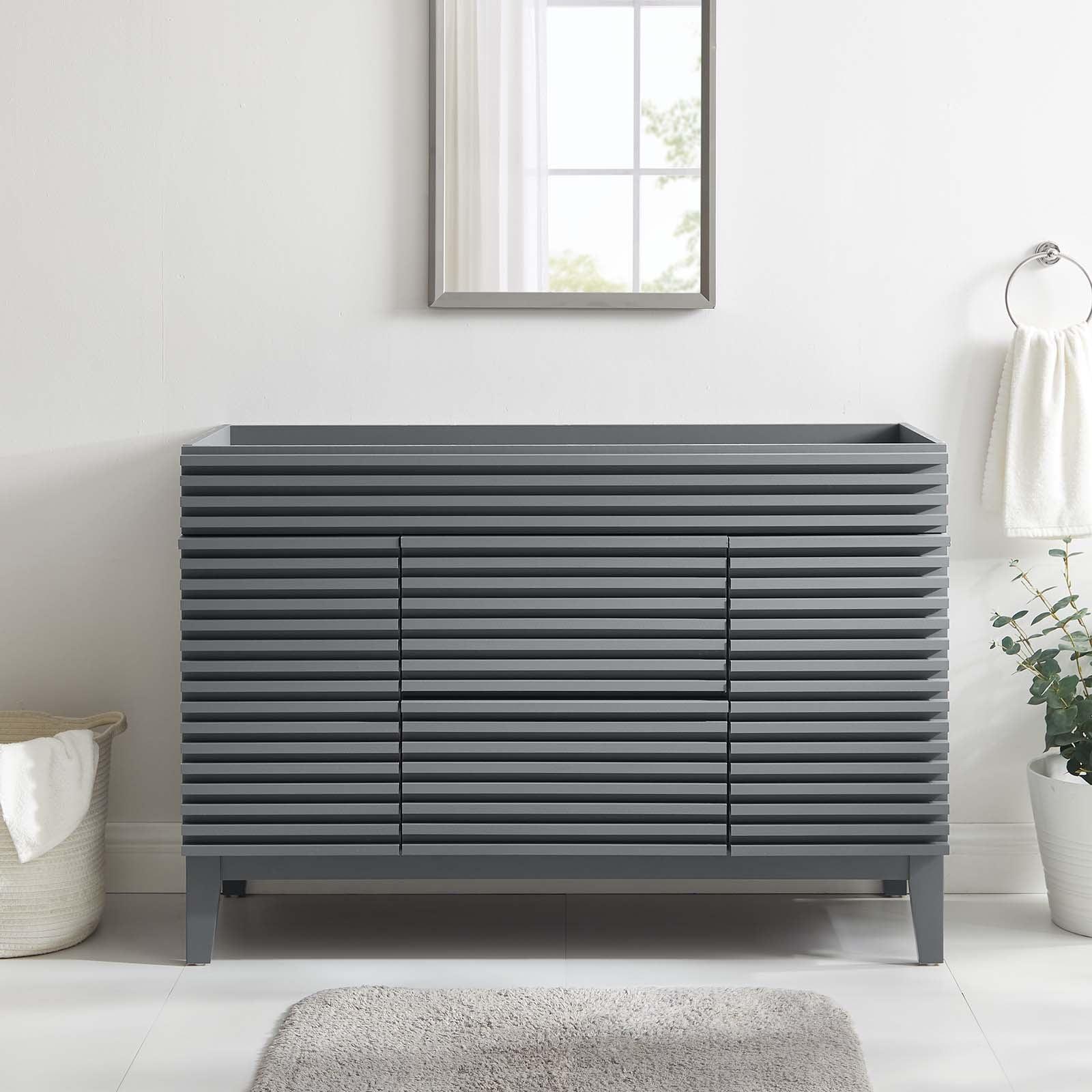 Modway Render 48" Single Sink Compatible (not included) Bathroom Vanity Cabinet in Gray