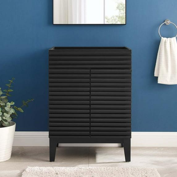 Modway Render Bathroom Vanity Cabinet (Sink Basin Not Included) in Black