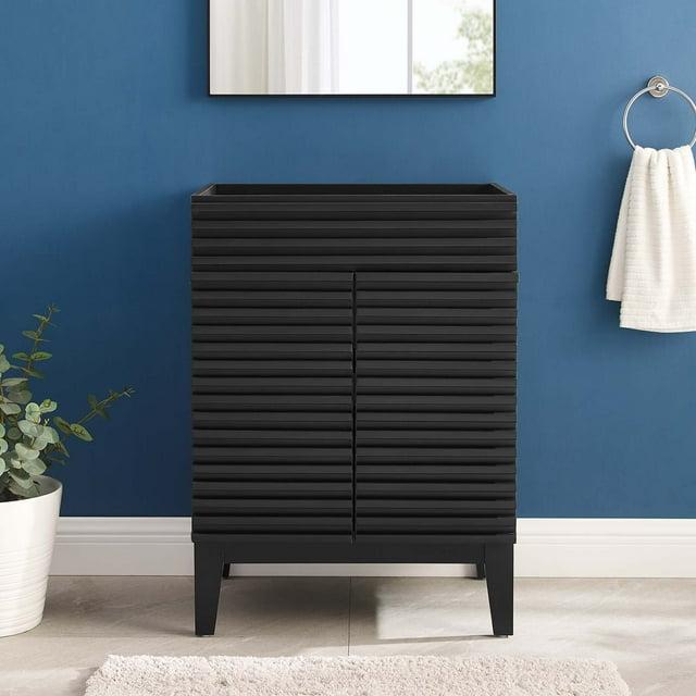 Modway Render Bathroom Vanity Cabinet (Sink Basin Not Included) in Black