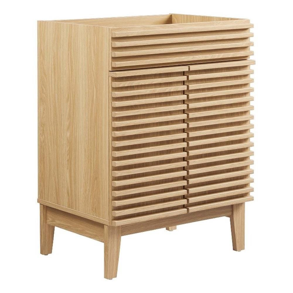 odway Render Modern Style Wood Bathroom Vanity Cabinet in Oak