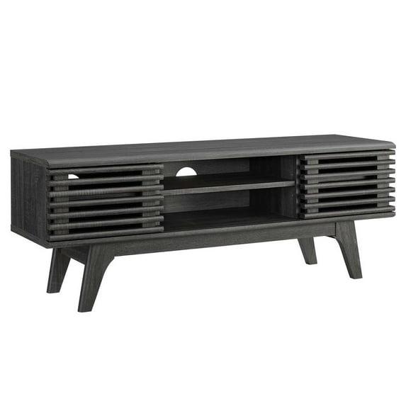 Modway Render 46" Media Console – Modern TV Stand with Sliding Slatted Doors