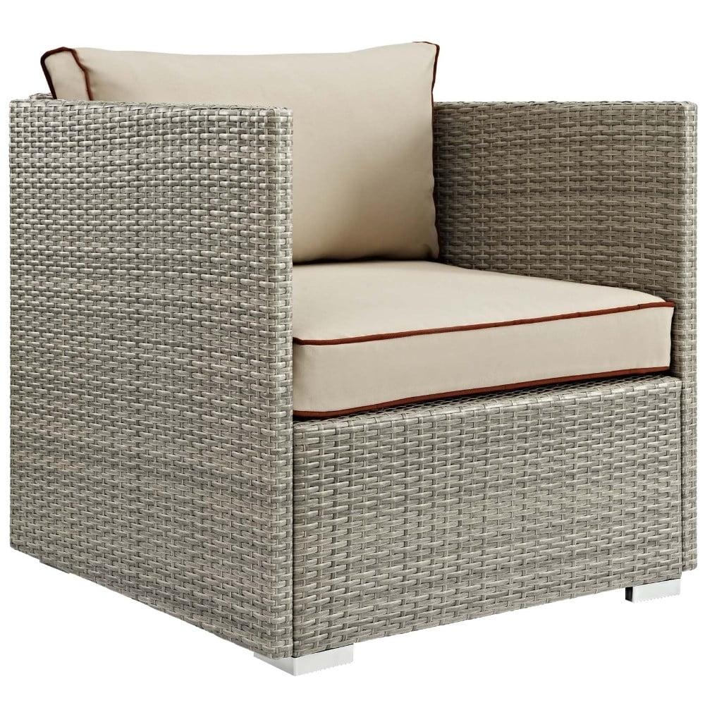 Subtle Style 30" Outdoor Patio Armchair with Plush Cushions