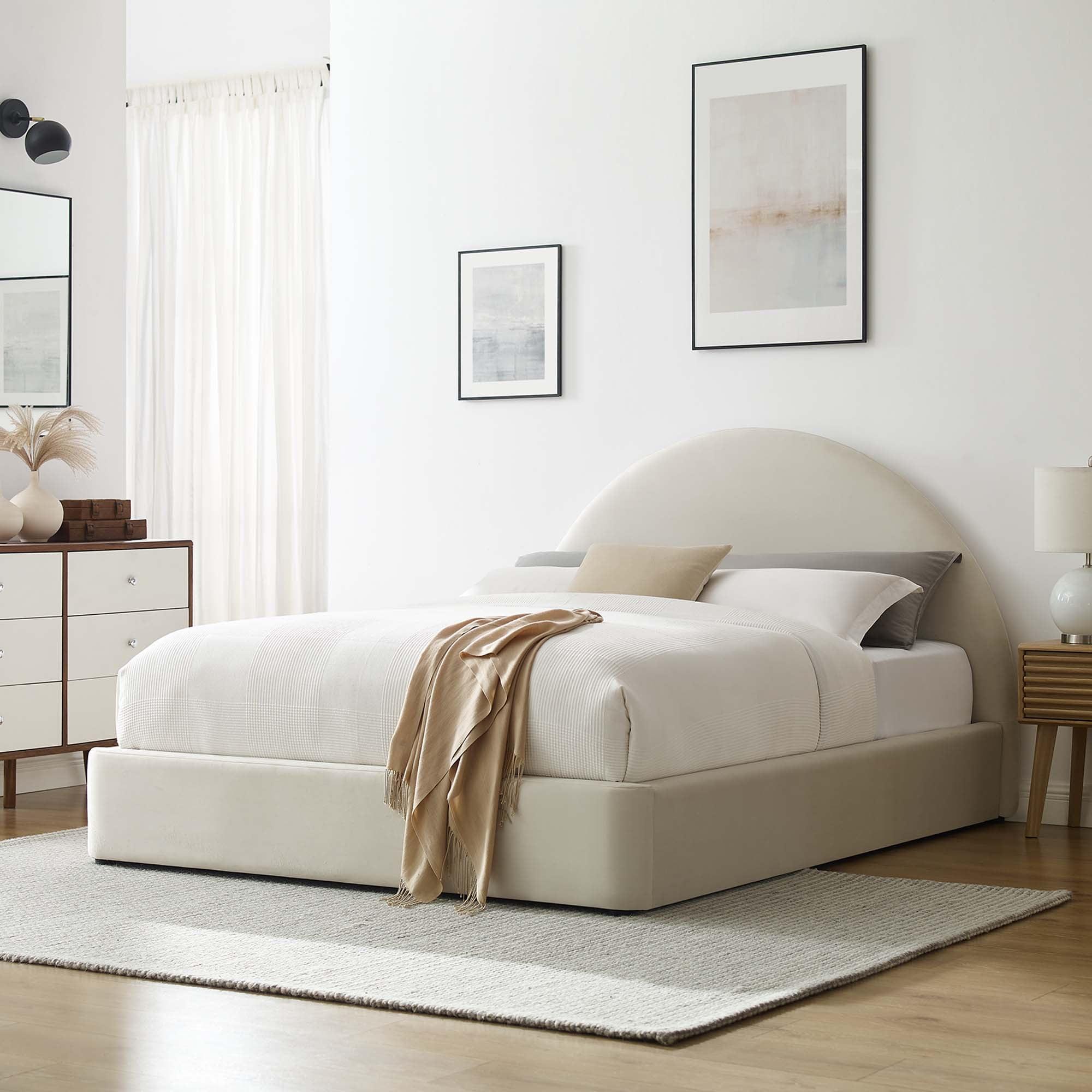 Modway Resort Performance Velvet Arched Round Platform Bed
