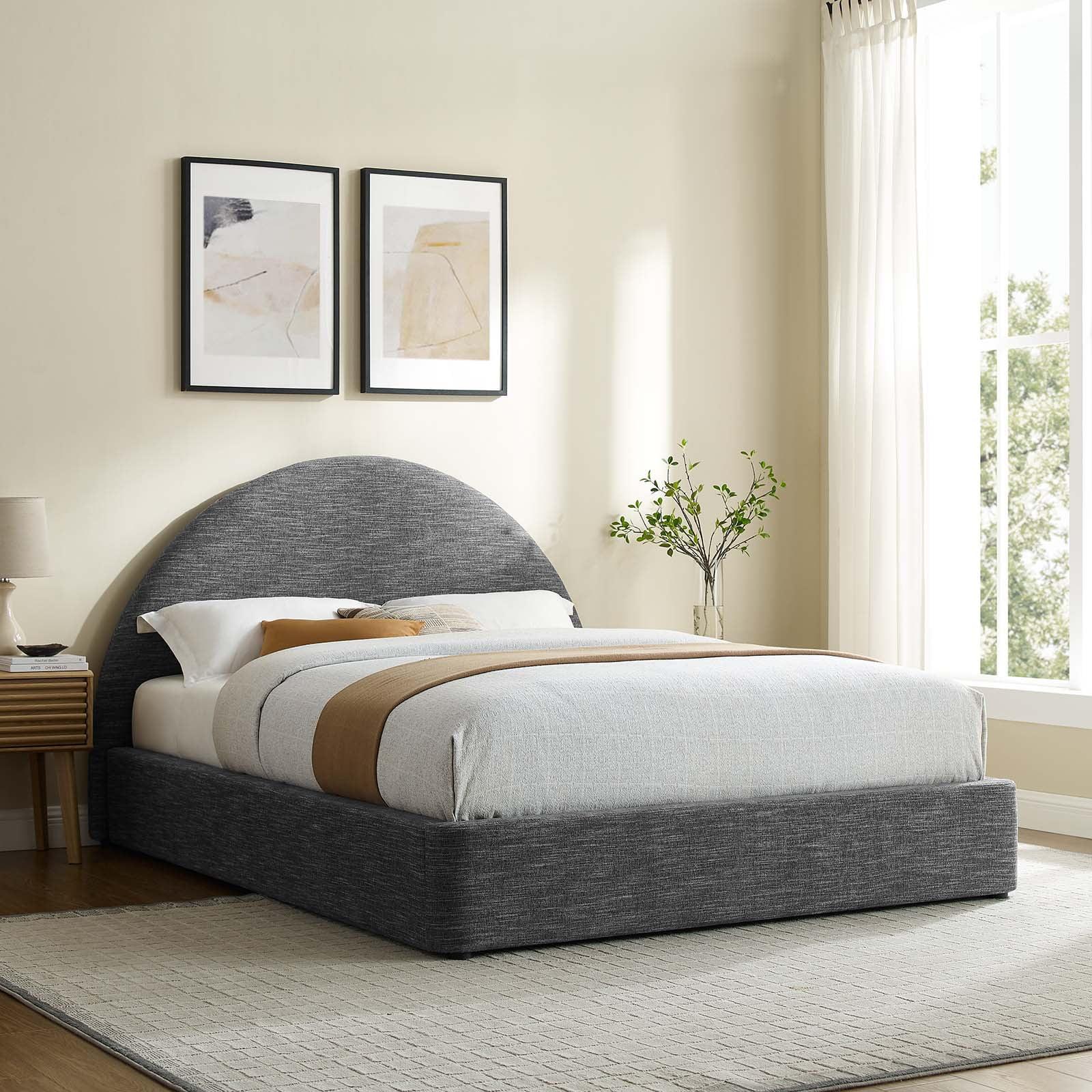 Resort Performance Velvet Arched Round Platform Bed