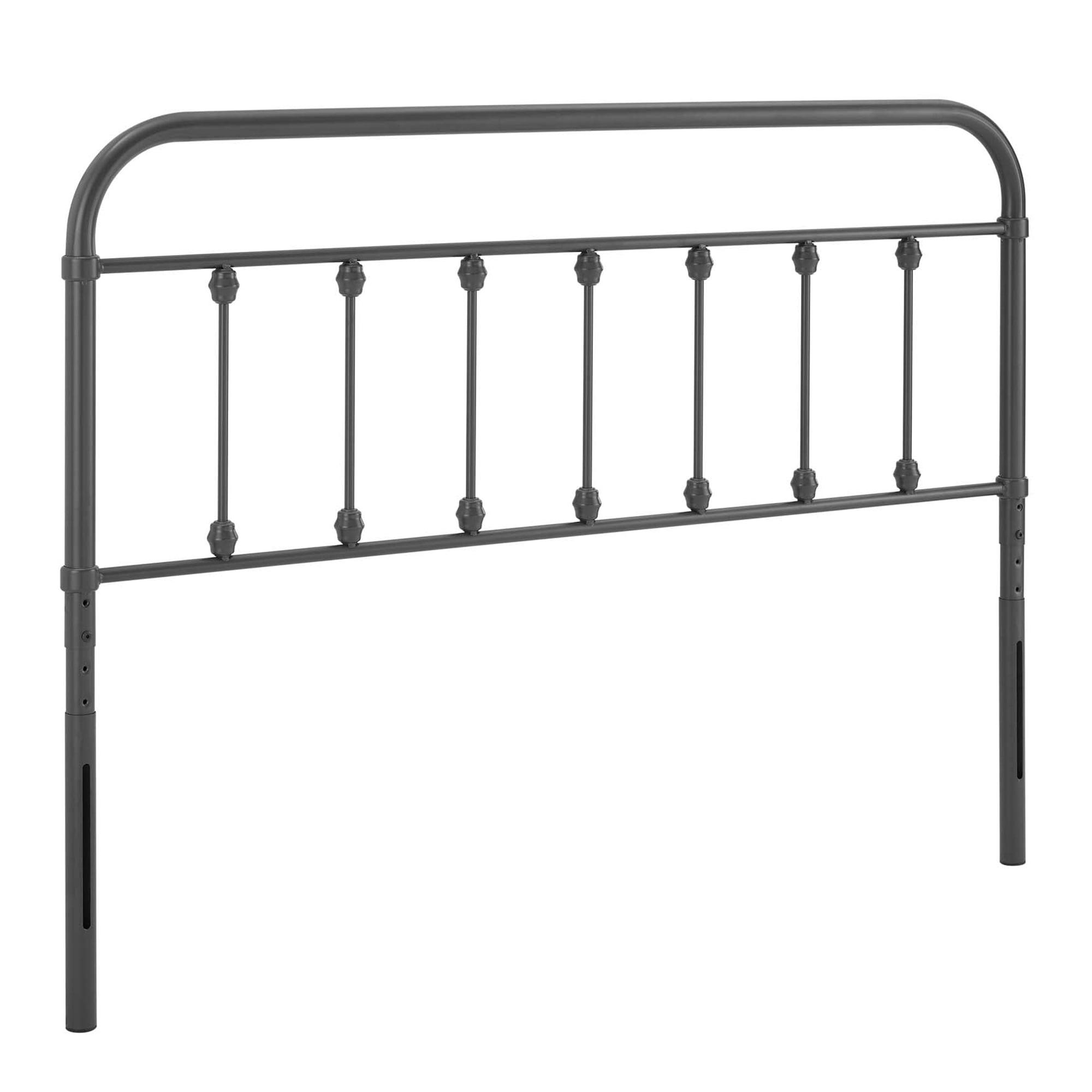 Modway Sage Modern Farmhouse Metal Adjustable Height Headboard, Twin, Gray