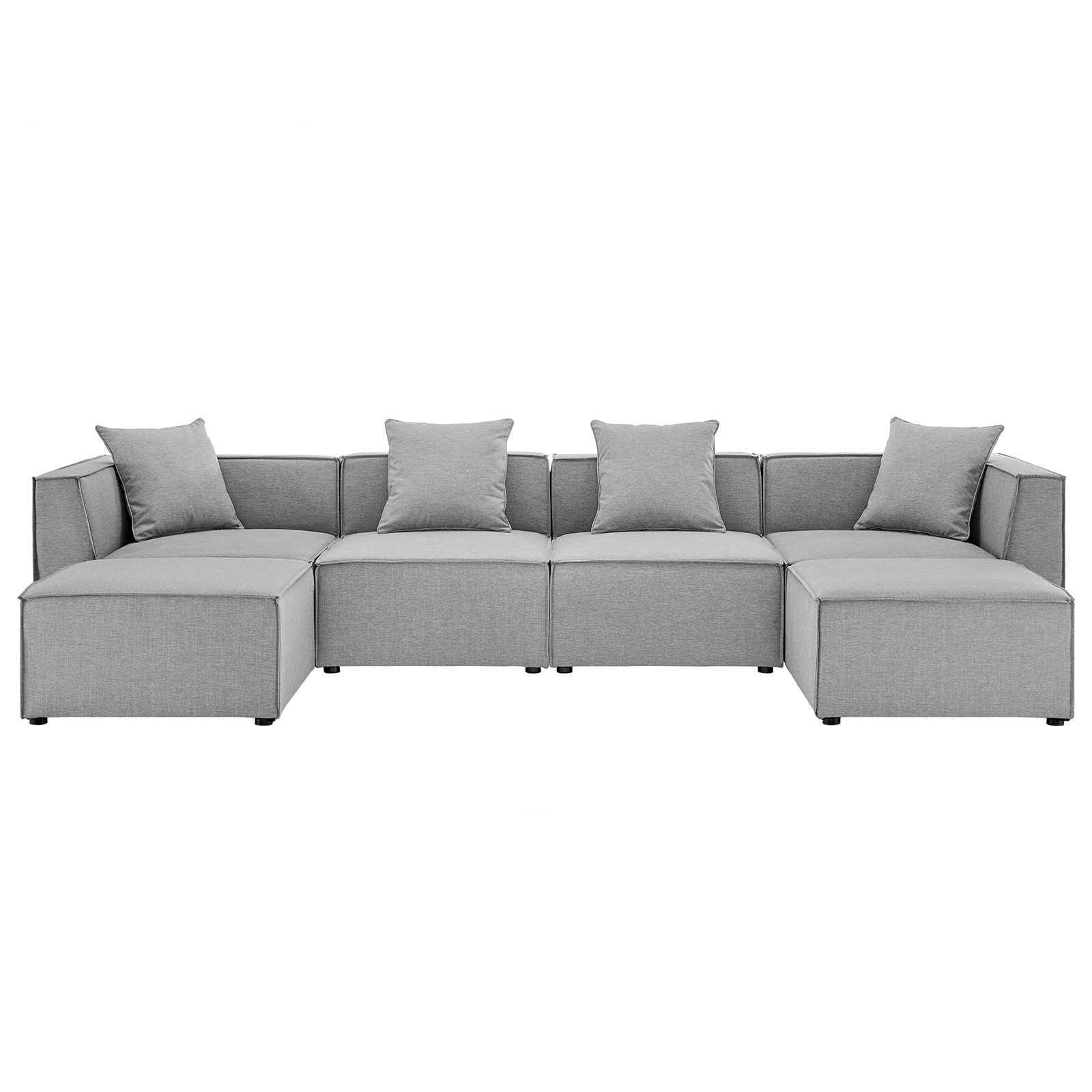 Modway Saybrook Outdoor Patio Upholstered 6-Piece Sectional Sofa