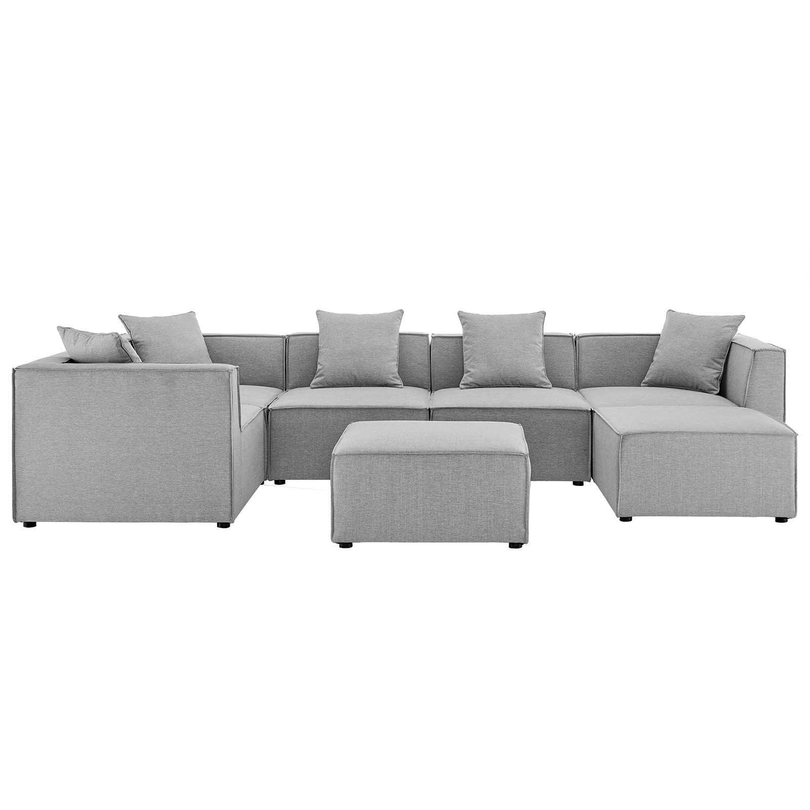 Saybrook Gray 7-Piece Outdoor Patio Sectional Sofa