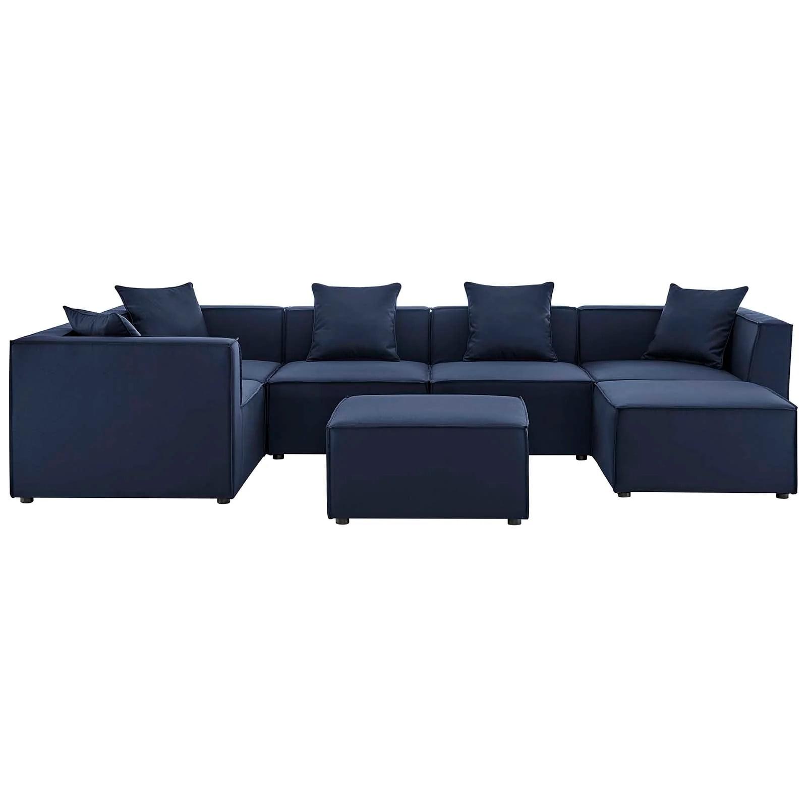 Saybrook Outdoor Patio Upholstered 7-Piece Sectional Sofa