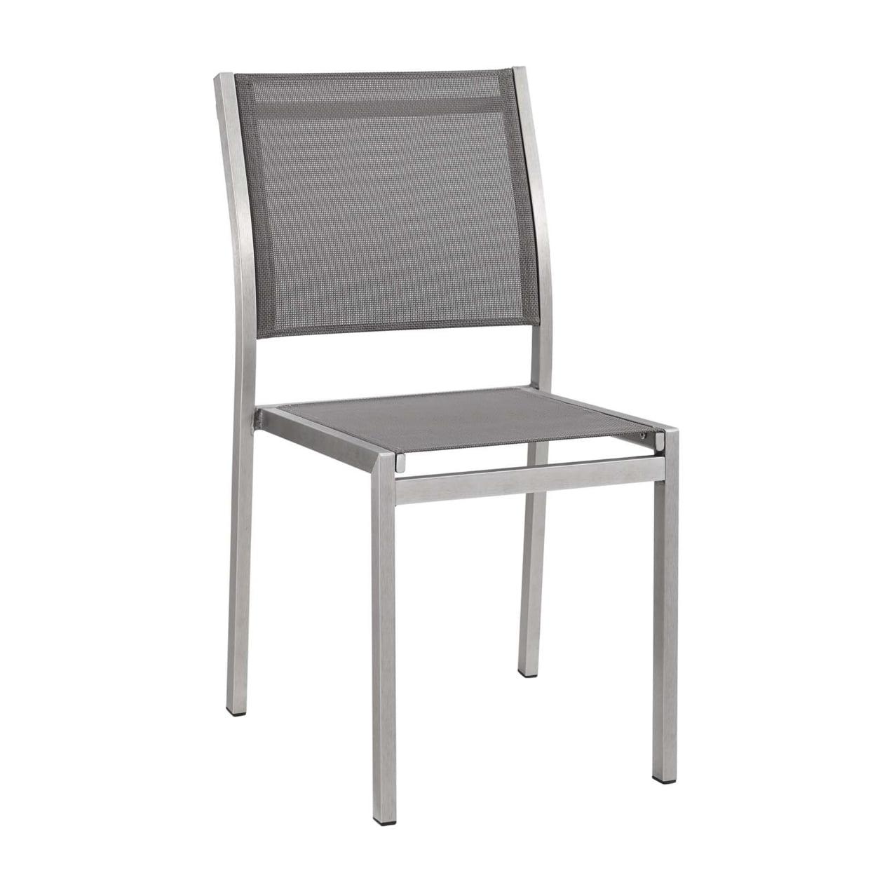 Modway Shore Outdoor Patio Aluminum Side Chair Silver Gray