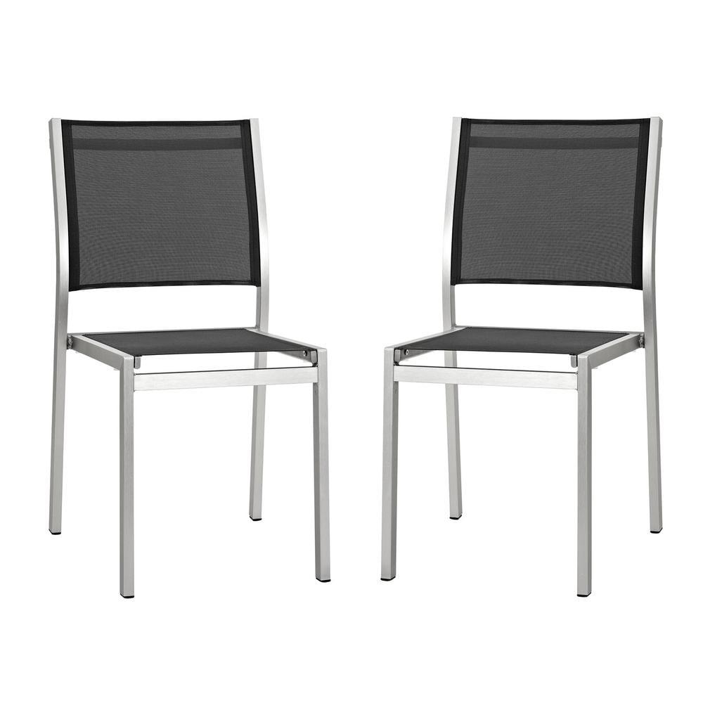 Modway Shore Side Chair Outdoor Patio Aluminum Set of 2