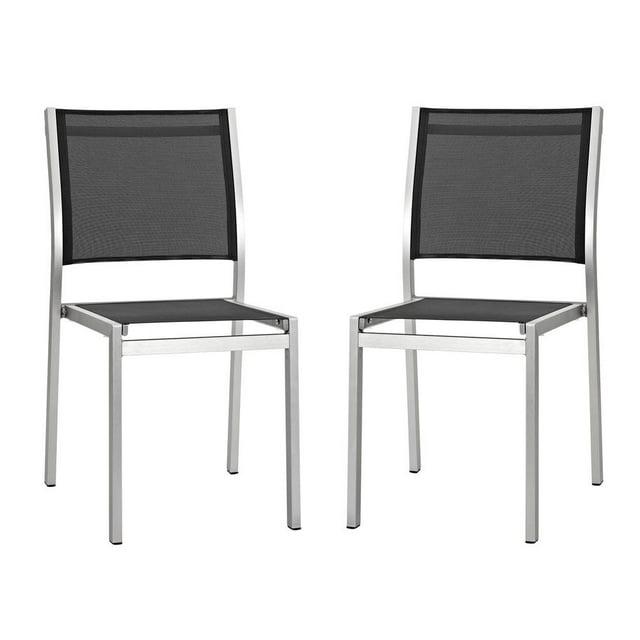 Modway Shore Side Chair Outdoor Patio Aluminum Set of 2