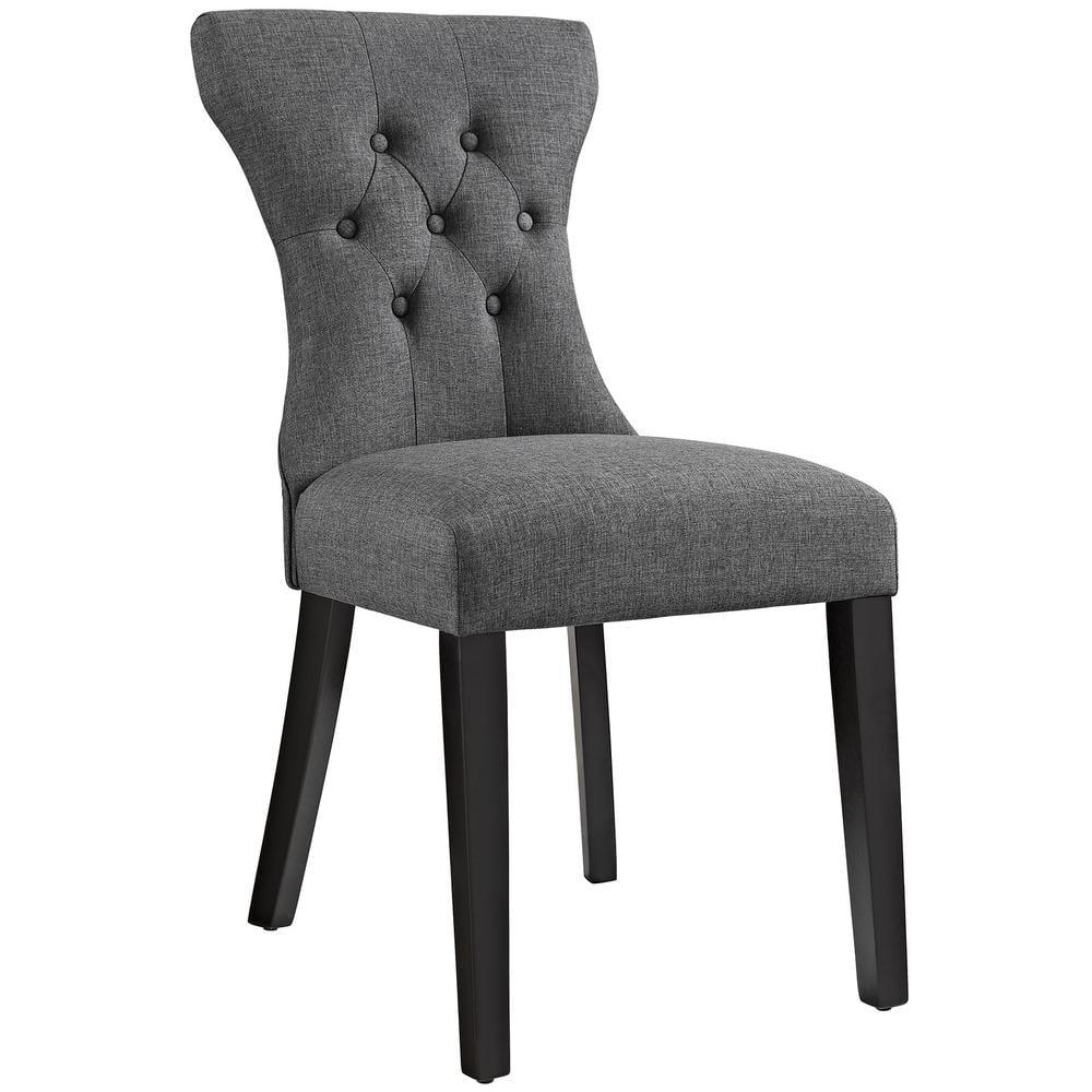 Elegance Whisper High-Back Parsons Side Chair in Gray Faux Leather