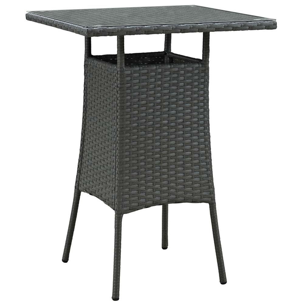 Sojourn Chocolate Wicker Rattan Outdoor Patio Bar Table