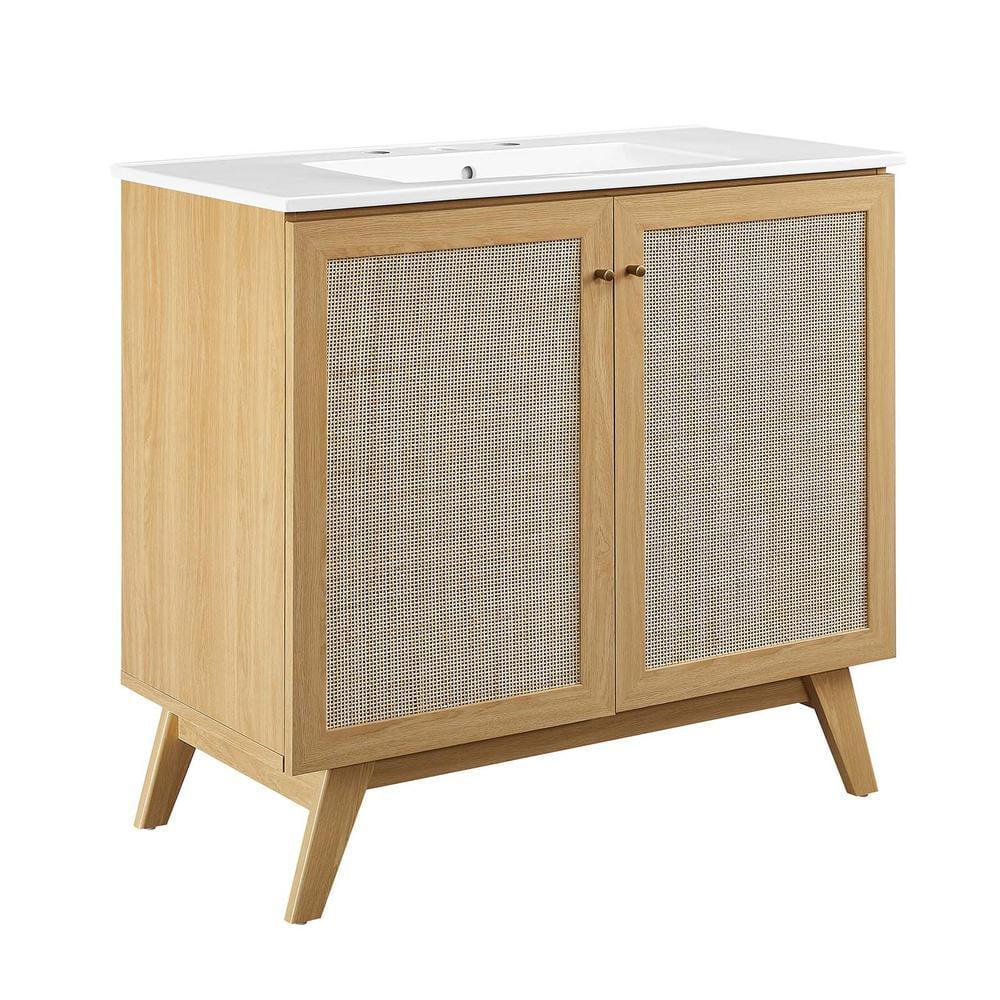 Modway Modway Soma 36'' Free Standing Single Bathroom Vanity with Manufactured Wood Top