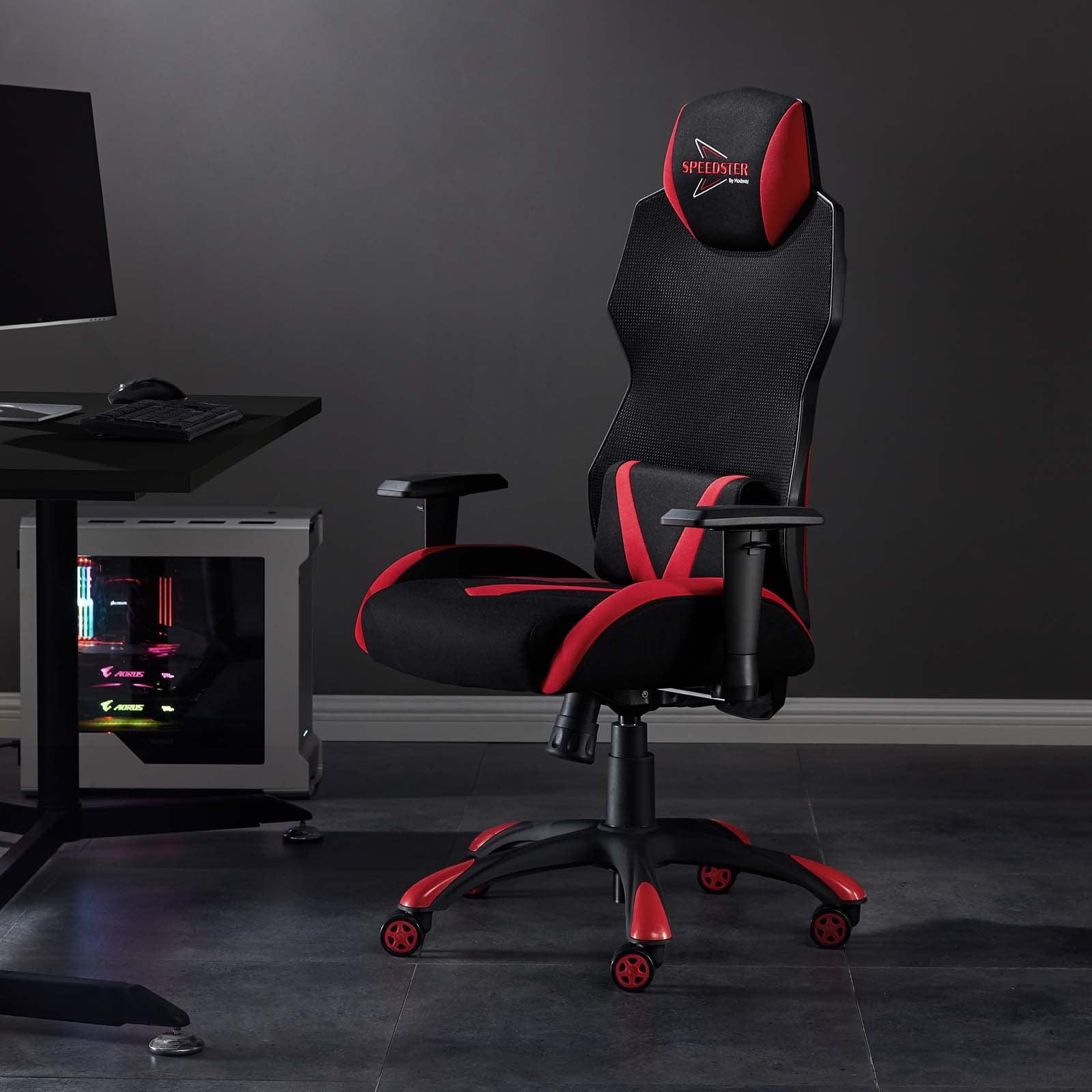 Speedster Ergonomic Mesh Gaming Chair with Lumbar Support, Black Red