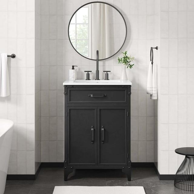 Modway Modway Steamforge 24.5'' Free Standing Single Bathroom Vanity with Ceramic Top