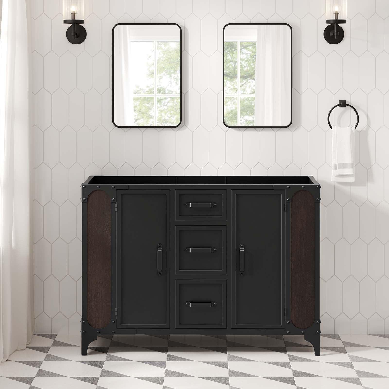 Modway Steamforge 47" Double Bathroom Vanity Base Only in Brown