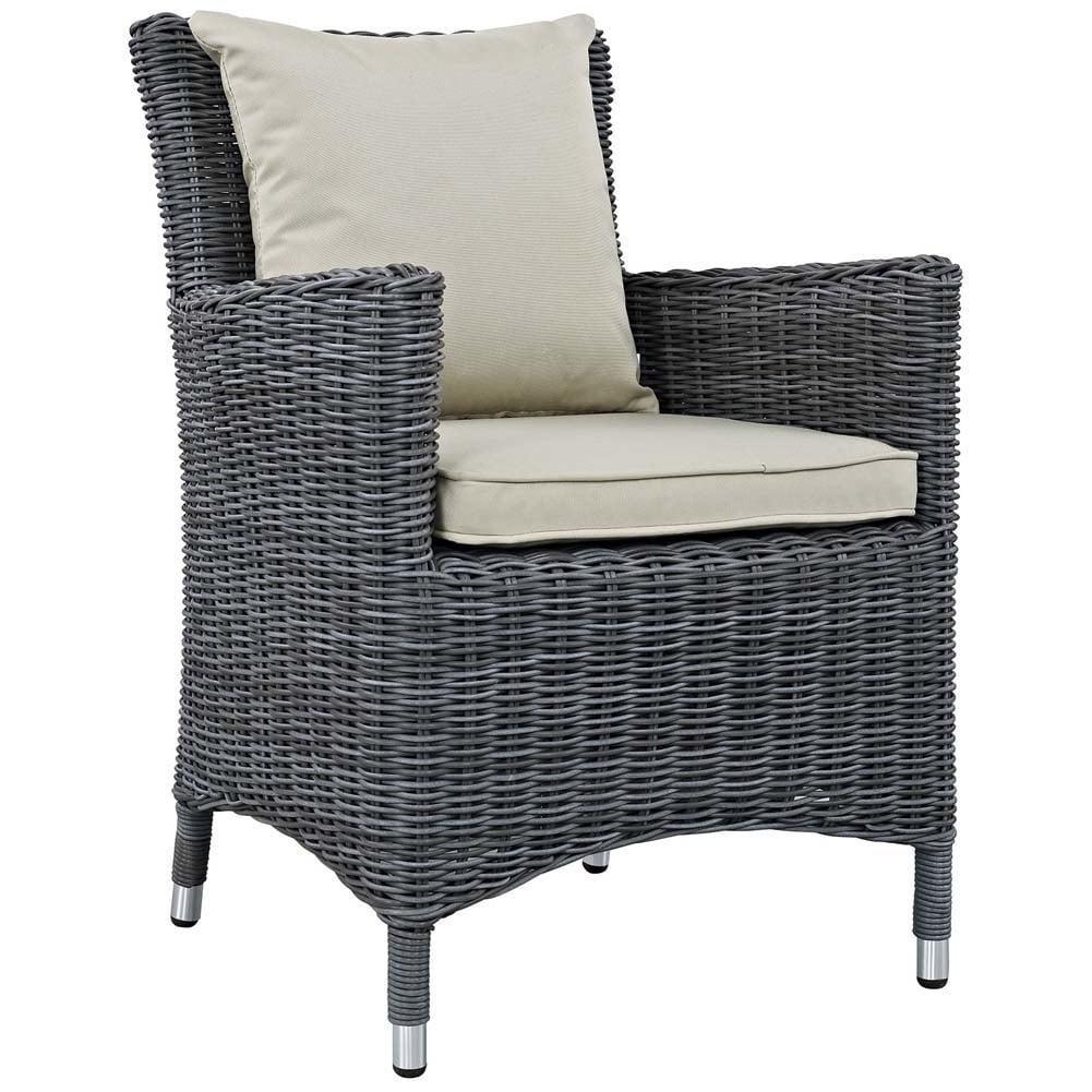 Modway Summon Wicker Rattan Outdoor Patio Dining Armchair