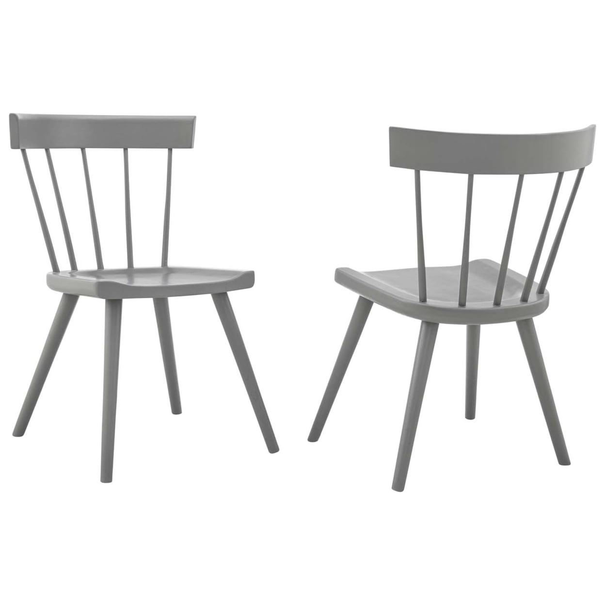 Light Gray Elm Wood Windsor Side Chair Set