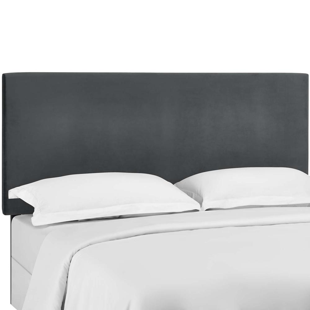 Elegant Gray Performance Velvet California King Headboard