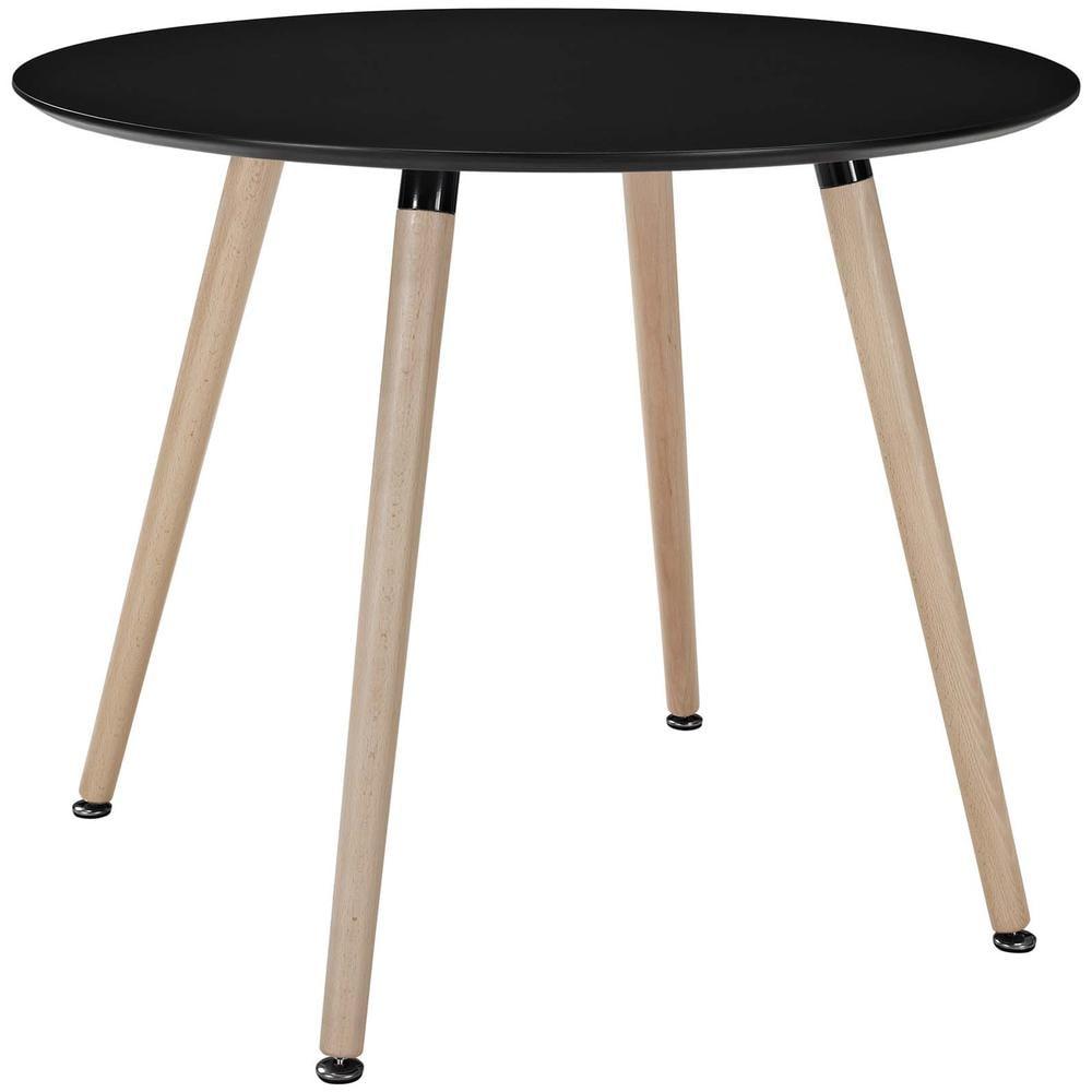Contemporary 36" Round Beechwood Dining Table in Black