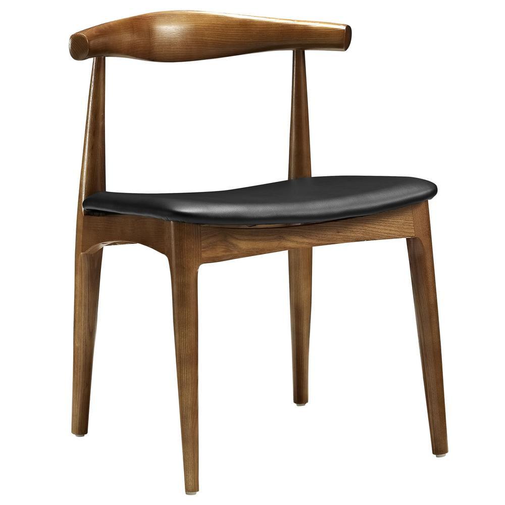 Tracy Dining Side Chair Black - Modway: Mid-Century Design, Wood Frame, Vinyl Upholstery, No Assembly Required