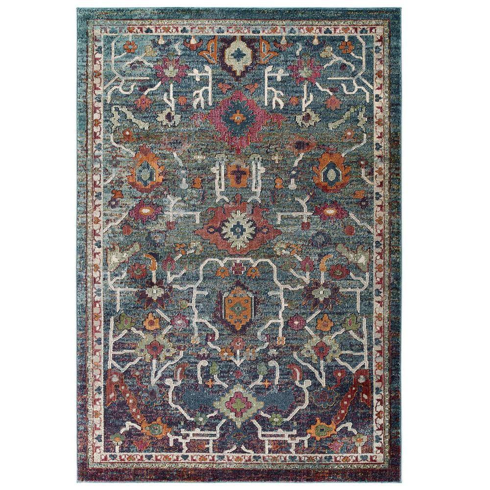 Modway Modway Porch & Den Lanham Distressed Floral Area Rug