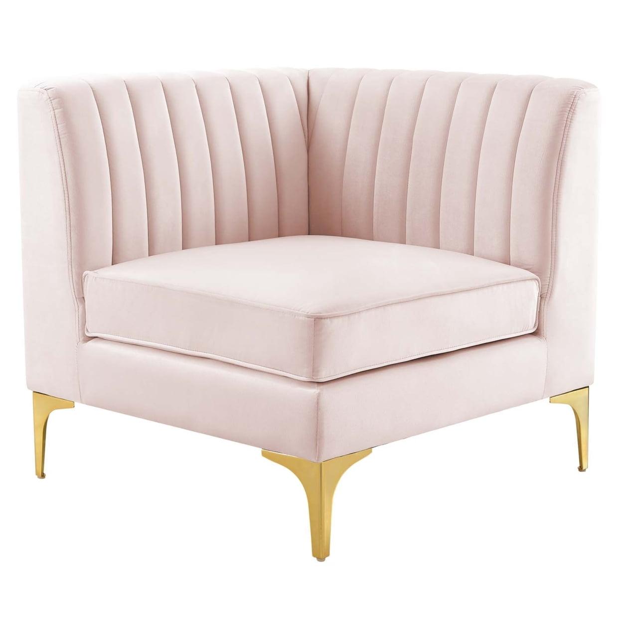 Modway Triumph Channel Tufted Performance Velvet Sectional Sofa Corner Chair