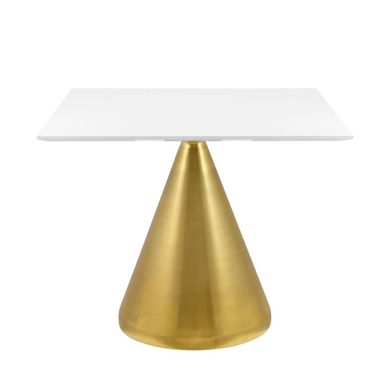 Tupelo White and Gold Square Dining Table