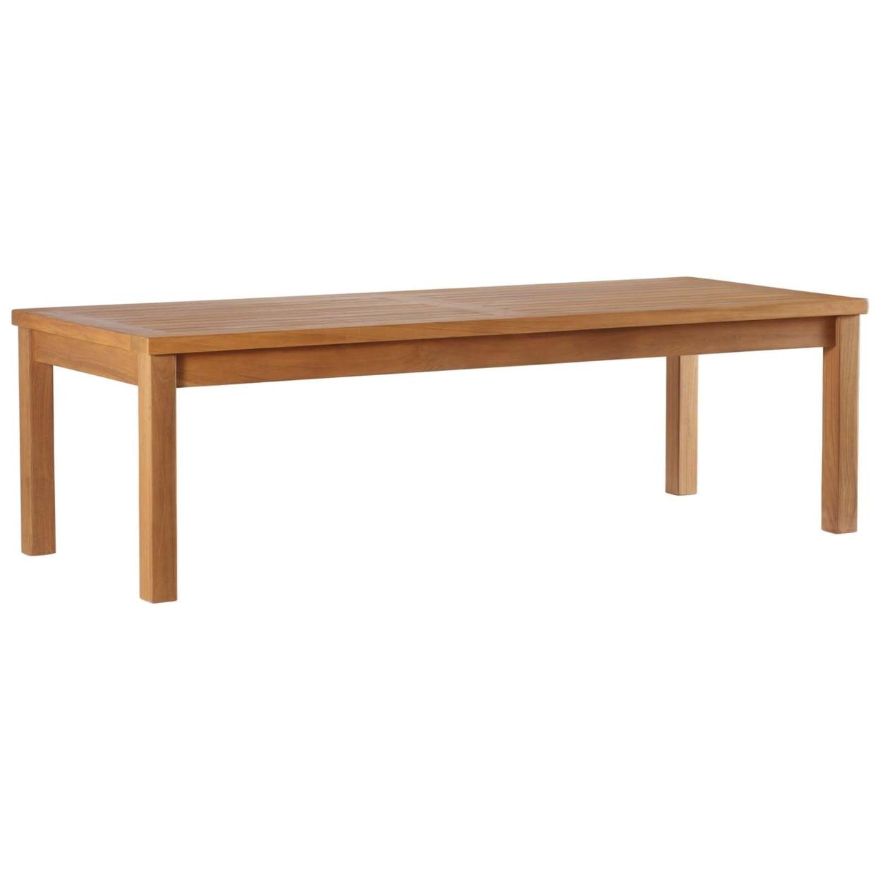 Upland 59" Natural Teak Wood Outdoor Coffee Table